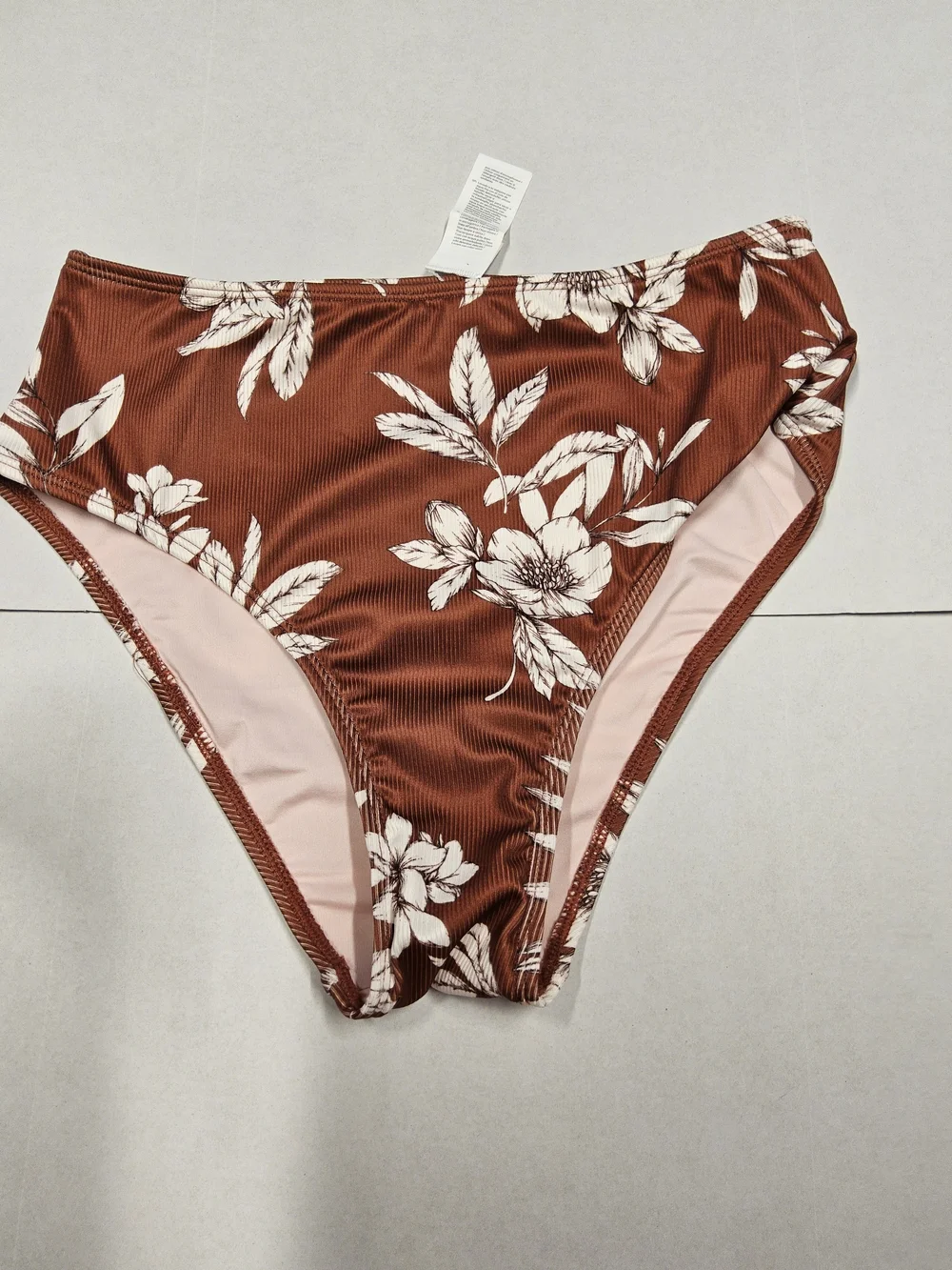 NWOT Cupshe Rust Floral High-Waist Bikini with Tankini - Picture 7 of 10